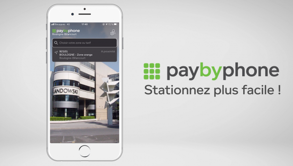 Payez votre stationnement à distance  grâce au service PayByPhone