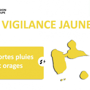 Ce mardi 30 juillet 2024 à 05h58, la Guadeloupe est placée en vigilance jaune pour fortes pluies et orages.
