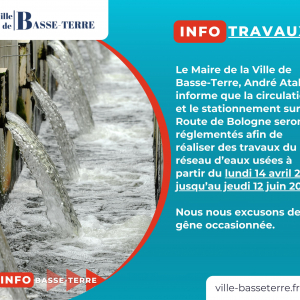 Info travaux - réseau d'eau usées  