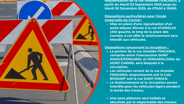 Carmel : Déviations prévues pour la première tranche de travaux