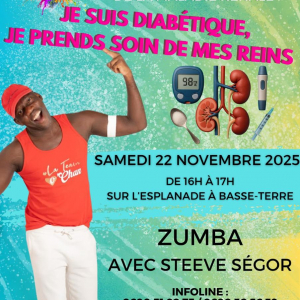 Journée de sensibilisation et de prévention de la maladie rénale sur l’esplanade de Basse-Terre le Samedi 22 Novembre de 2025 de 10h à 17h
