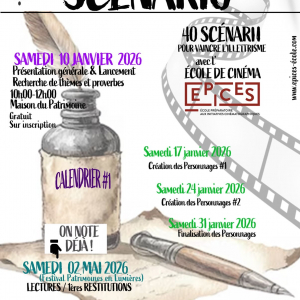 Les Ateliers du Cinéma ! Samedi 20 janvier 2026 – 10h00 à 12h00