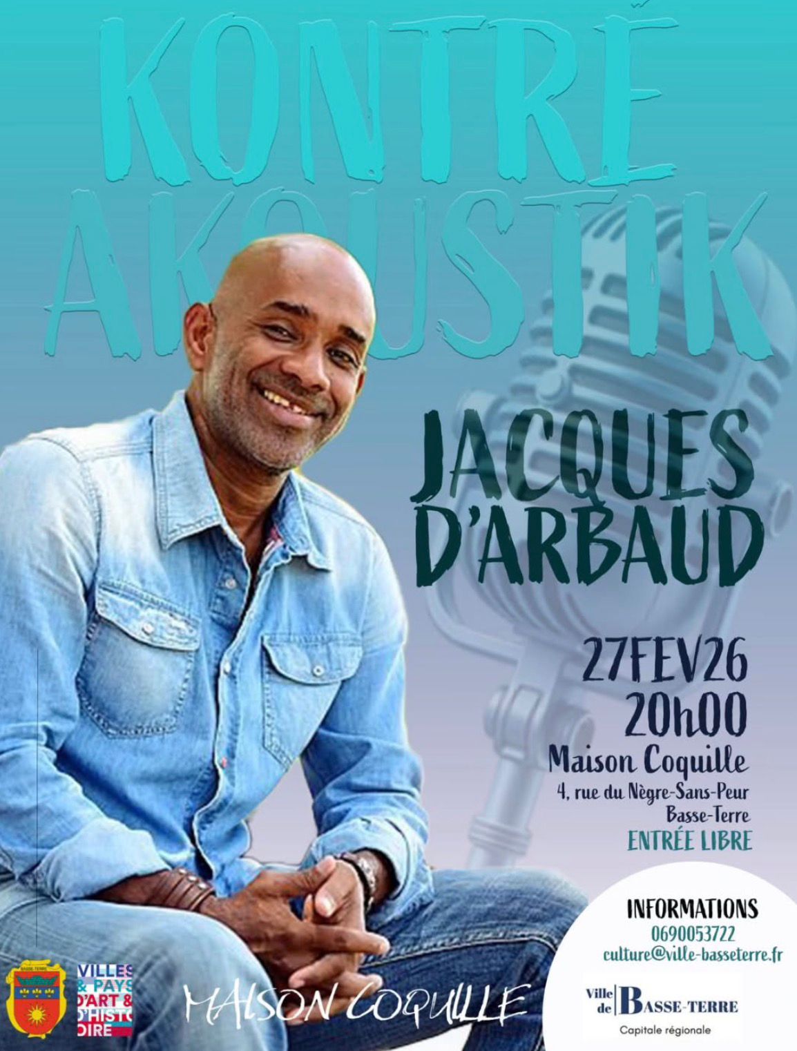 Vendredi 27 février 2026 20h00 - Maison Coquille KONTRÉ AKOUSTIK • JACQUES D'ARBAUD